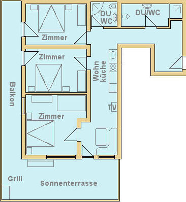 Fehlehof Appartement Aschau im Zillertal - Appartement 1 4-6 Personen